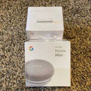 Google home mini. Grey and white.